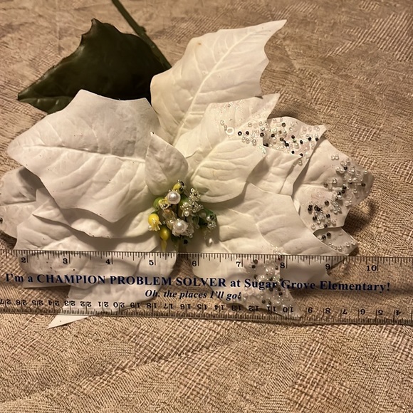 White Poinsettia Bundle, Christmas Decor - Picture 7 of 7